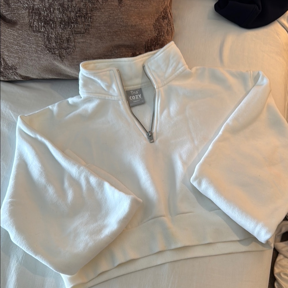 Aritzia Ivory High-Collar Sweatshirt